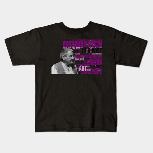 Gertrude Stein lesbian feminist icon Kids T-Shirt by irresolute-drab